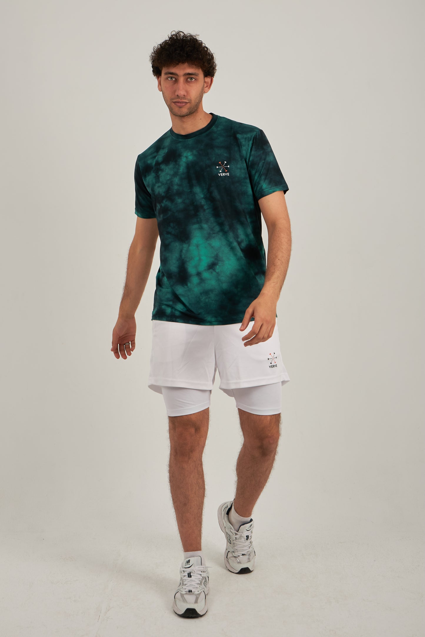 2 PIECE DUO SET (HORIZON GREEN T-SHIRT & WHITE SURGE SHORTS)