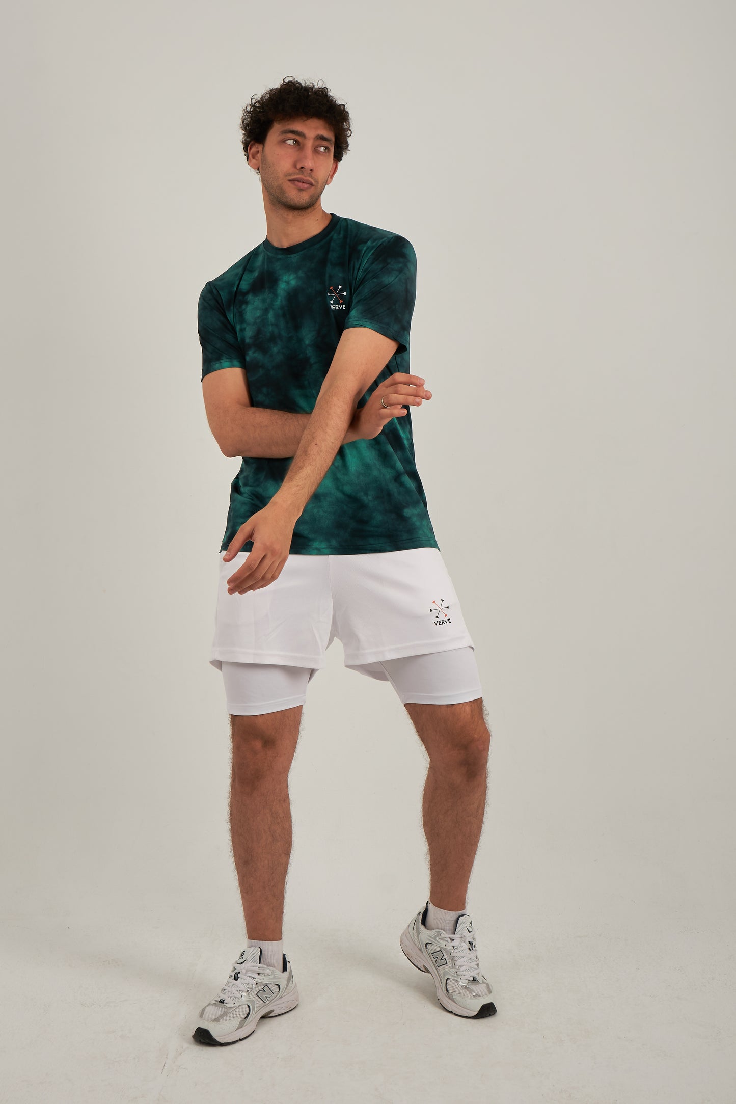 2 PIECE DUO SET (HORIZON GREEN T-SHIRT & WHITE SURGE SHORTS)