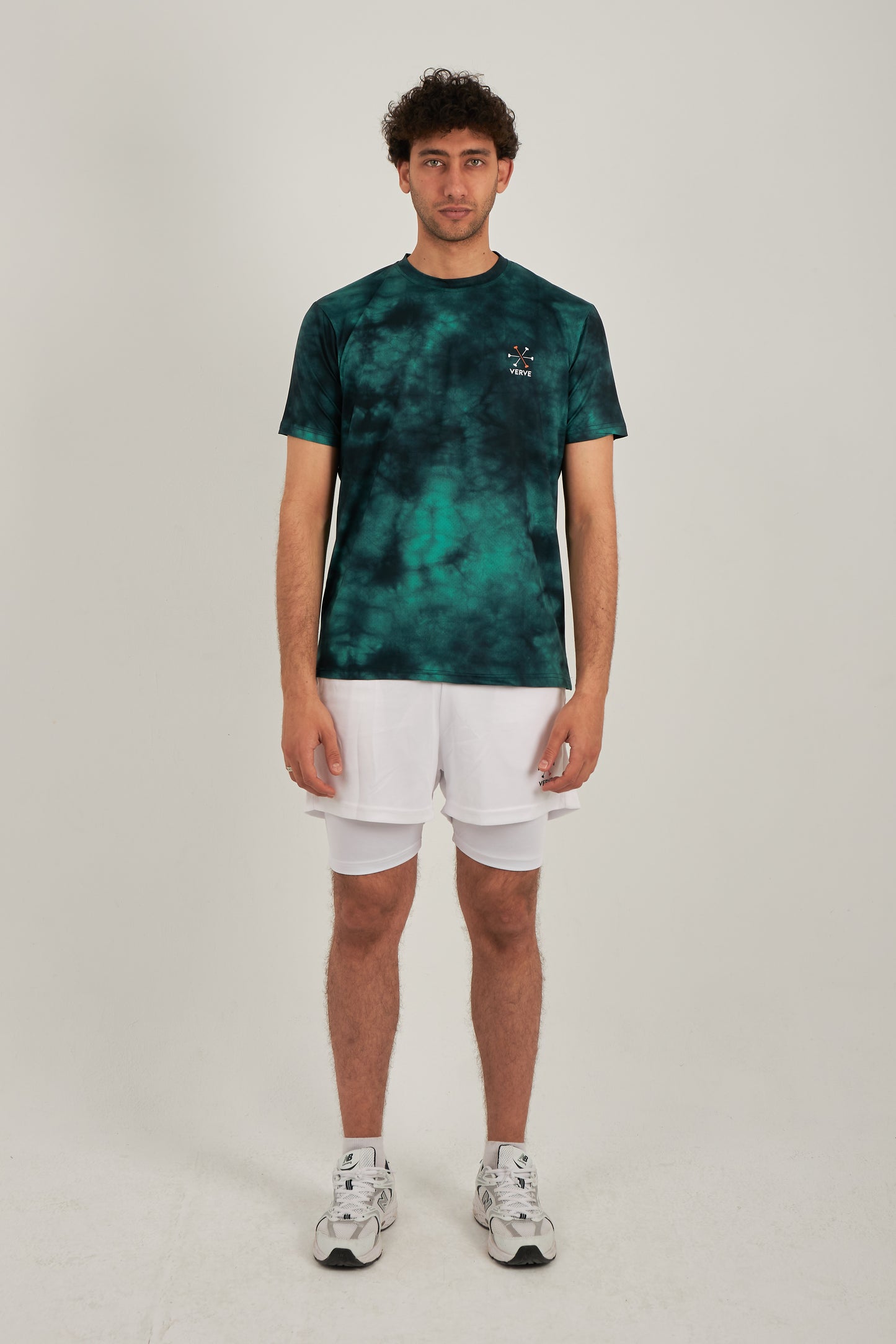 2 PIECE DUO SET (HORIZON GREEN T-SHIRT & WHITE SURGE SHORTS)