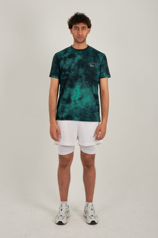 2 PIECE DUO SET (HORIZON GREEN T-SHIRT & WHITE SURGE SHORTS)